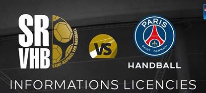 Billetterie SRVHB vs PSG licenciés