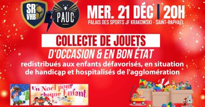 COLLECTE DE JOUETS LORS DE LA RENCONTRE FACE AU PAUC !